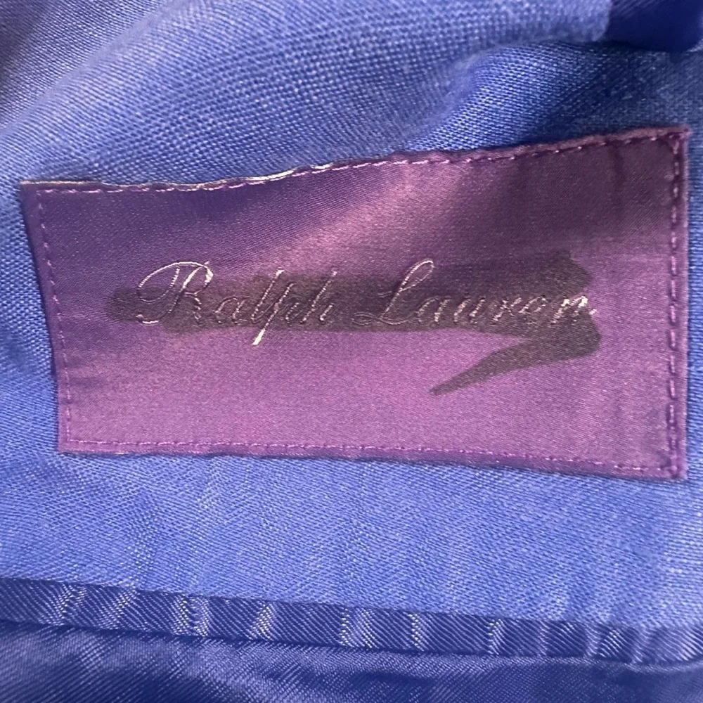 Ralph Lauren Purple Label Men’s Hadley Hand-Tailored Silk Linen Blue Jacket 38R - Picture 6 of 6